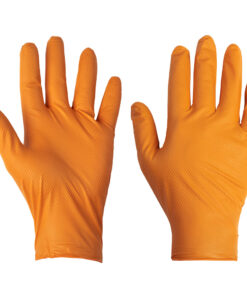 Supertouch Orange Disposable Nitrile Diamond Grip Gloves